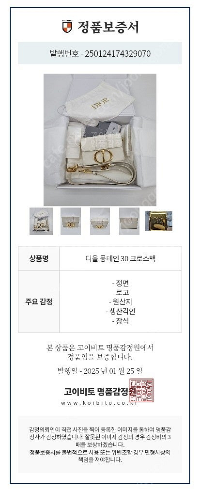 디올 몽테인 크로스백--1