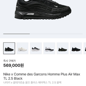 나이키 꼼데가르송 TL 2.5 290