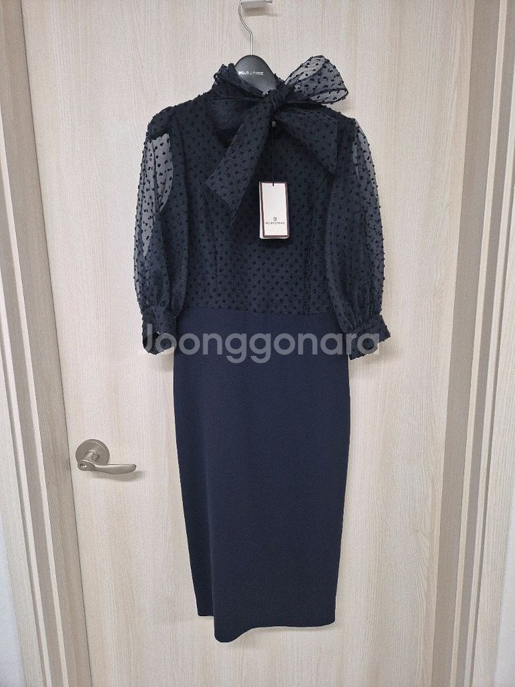 모조에스핀 리본 도트원피스--0