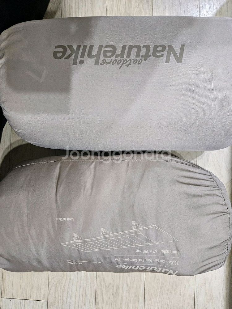 네이처하이크 1인 야전침대+커버+침낭+코튼토퍼 세트입니--2