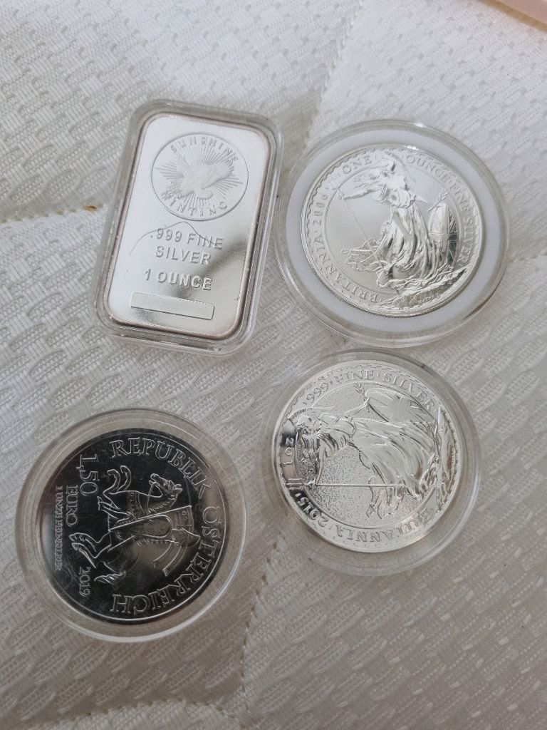 실버 코인 u0026 실버바 1oz 4개 총 4온즈 일괄로만