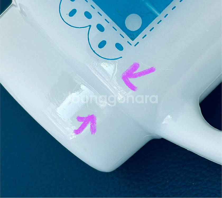 파이어킹 물방울무늬 레이스 패턴 밀크 글라스 머그--7