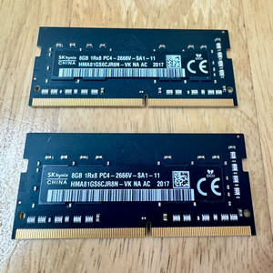 애플 하이닉스 8GB DDR4 노트북램 x 2개