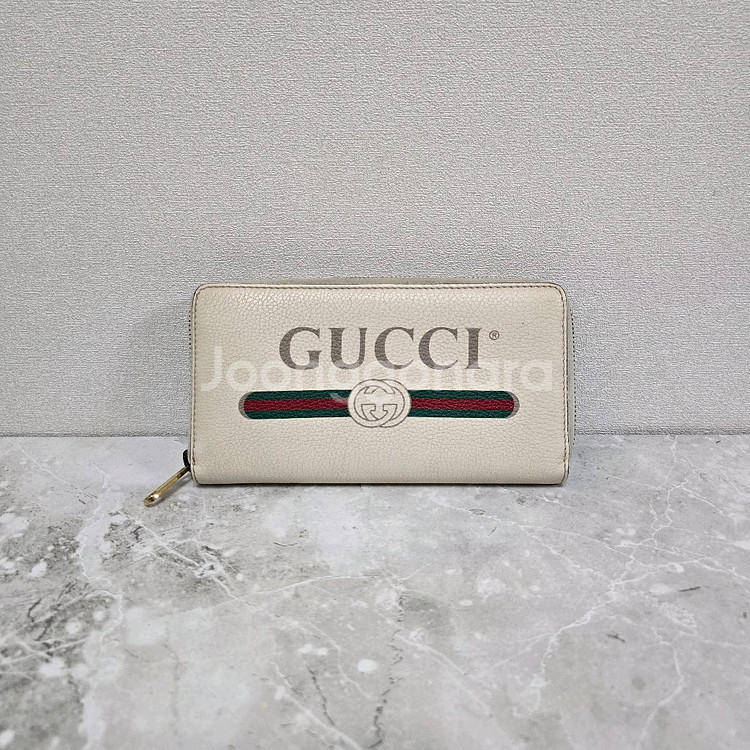 구찌 띠로고 지퍼 장지갑--0