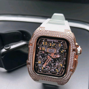 아이스아웃 다이아몬드 리차드밀 스타일 애플워치 스트랩