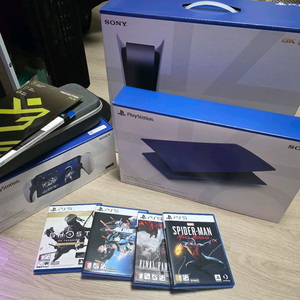 PS5 디스크 1218A+게임4개+추가커버+플스포탈 팜