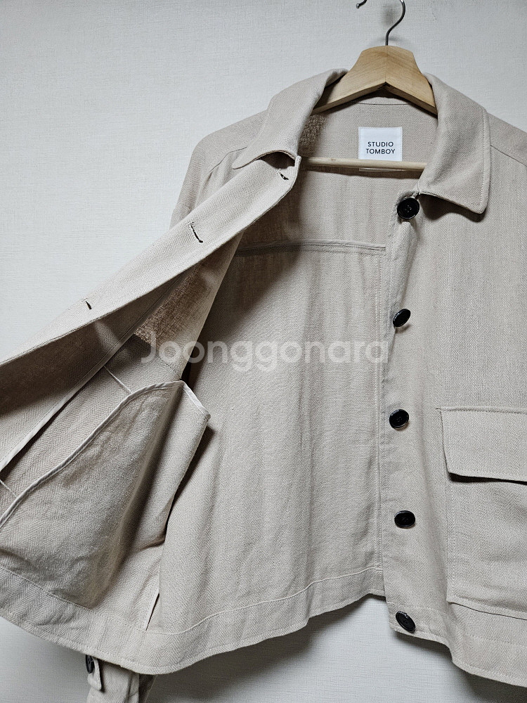 스튜디오 톰보이 린넨 헤링본점퍼 프리사이즈--1