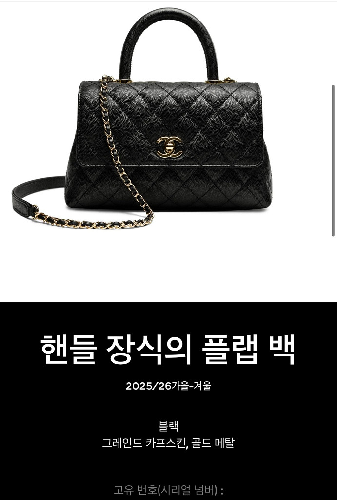 샤넬 코코핸들 미듐(구 스몰) 블랙+샴페인골드--8