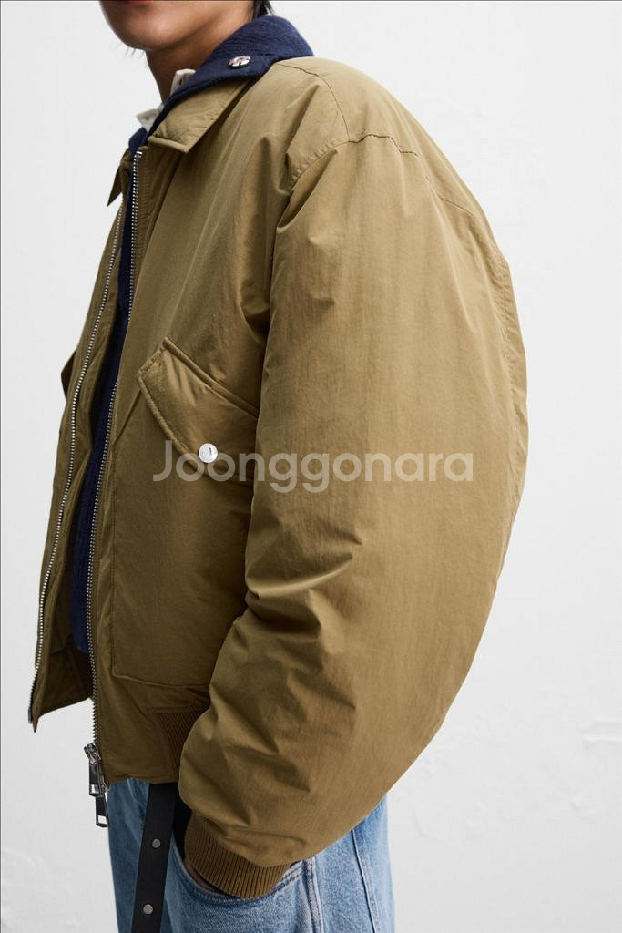 자라 x 나누시카 패디드 봄버 자켓 카멜 L--1