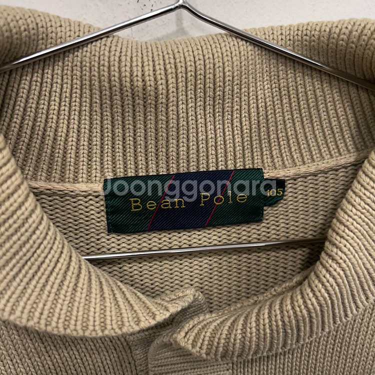 빈폴 스몰로고 이탈리안카라 헨리넥 니트--2