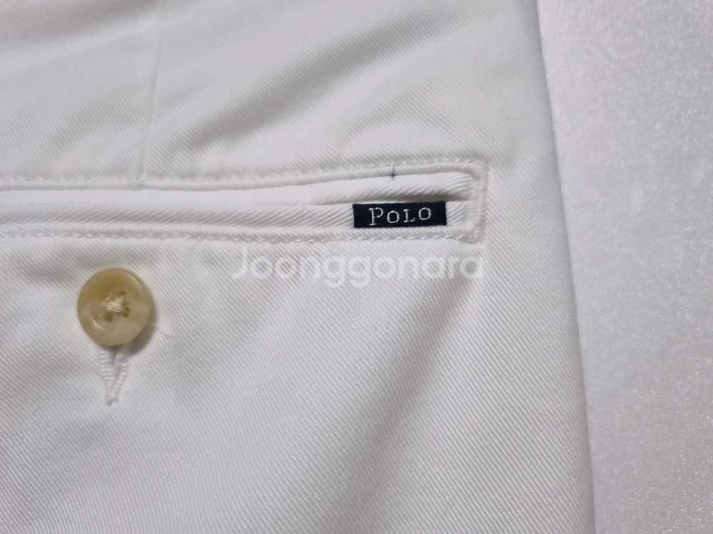 남성 폴로 화이트 흰색 치노 팬츠 긴 바지--7
