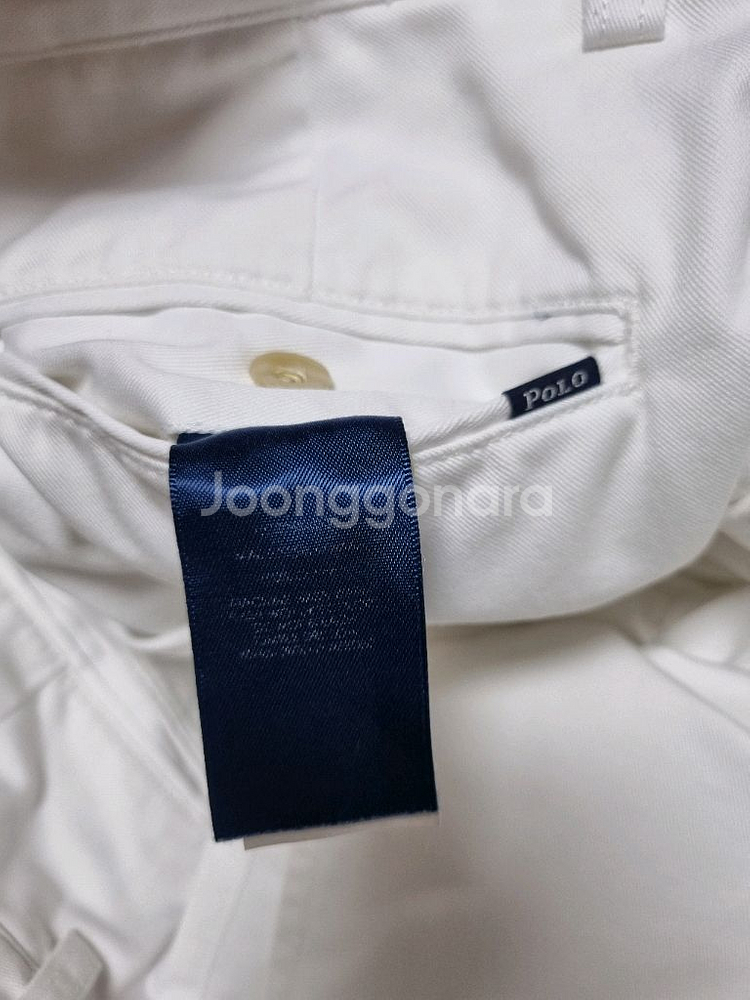 남성 폴로 화이트 흰색 치노 팬츠 긴 바지--3
