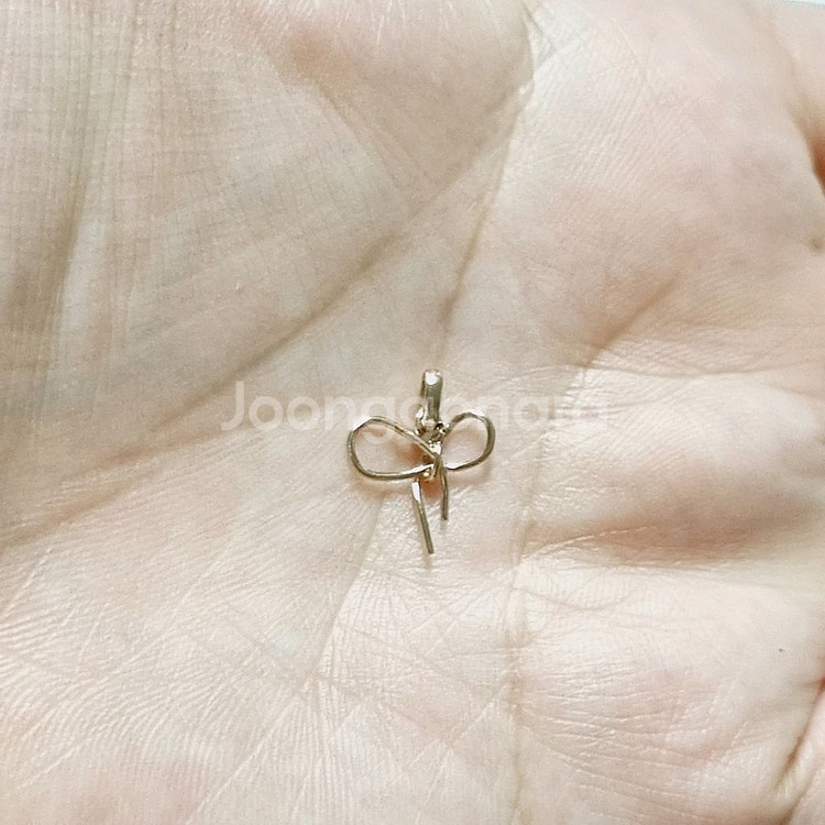 14k미니 리본 펜던트 핑크골드 (체인제외)--0