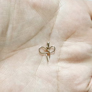 14k미니 리본 펜던트 핑크골드 (체인제외)
