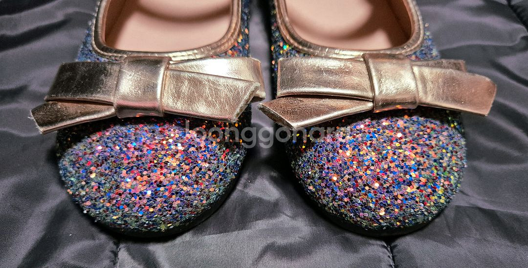 빔보빔바 글리터 리본 스트랩 플랫슈즈(200)--2