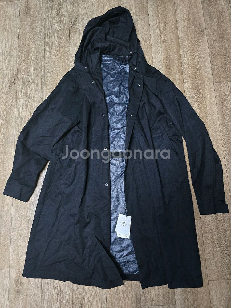 TNGT 레인 후드 트렌치 코트 블랙 새제품 팝니다--1