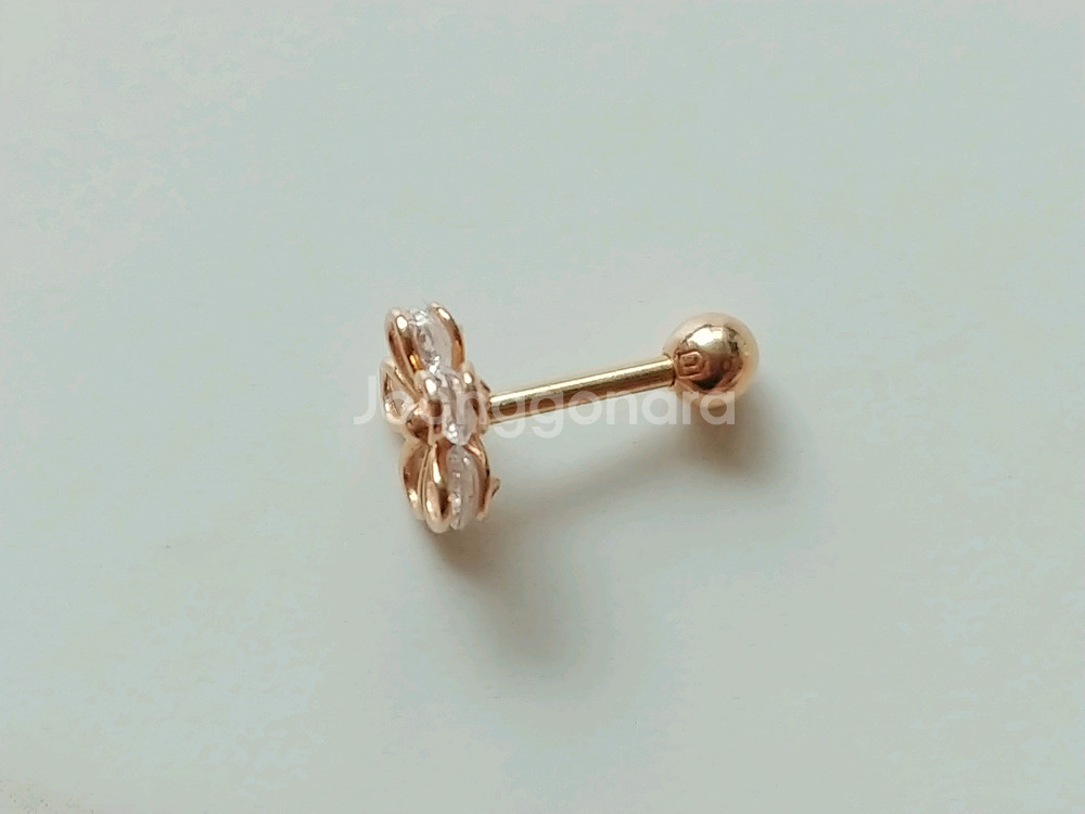 14k 로이드 꽃 피어싱--5