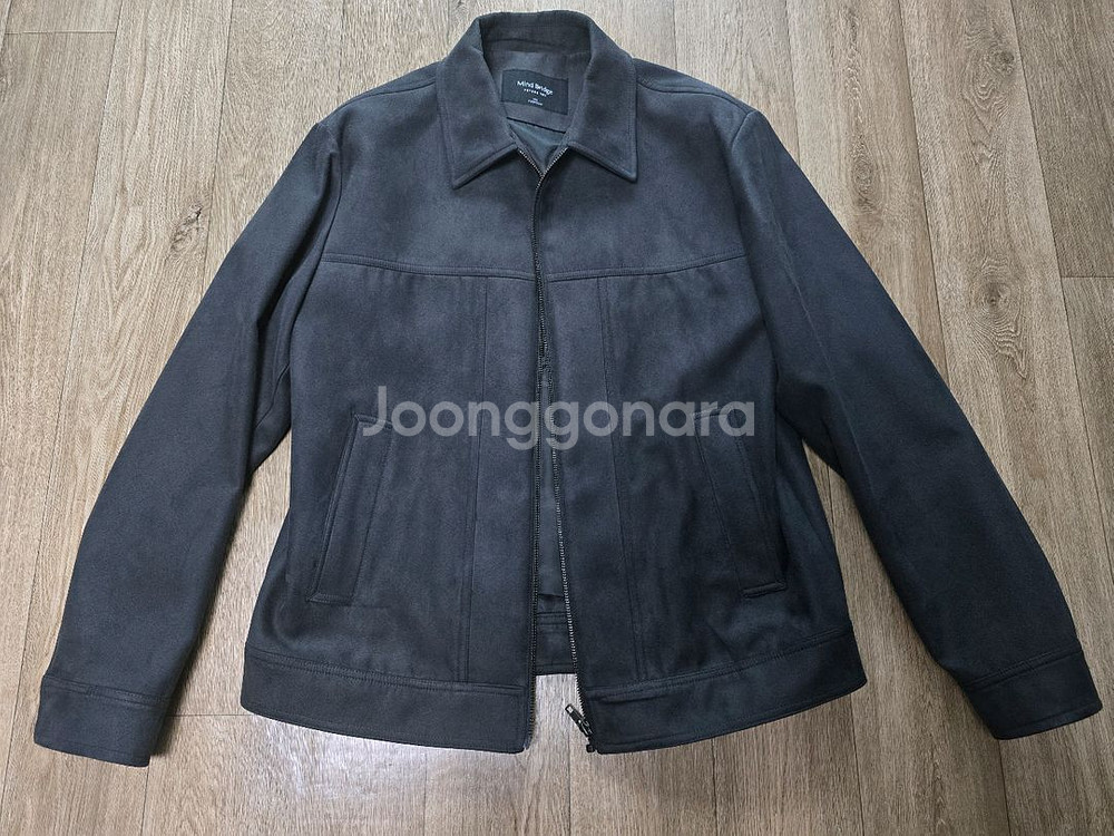 마인드브릿지 스웨이드 트러커 점퍼 다크그레이 팝니다--1