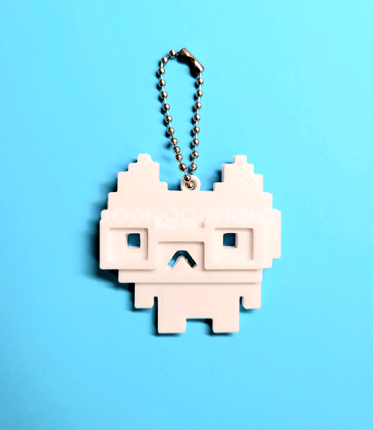 고양이 안경 8비트 키링 키체인--1