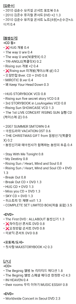 김준수 동방신기 JYJ DVD 앨범 CD 엠디 MD--0