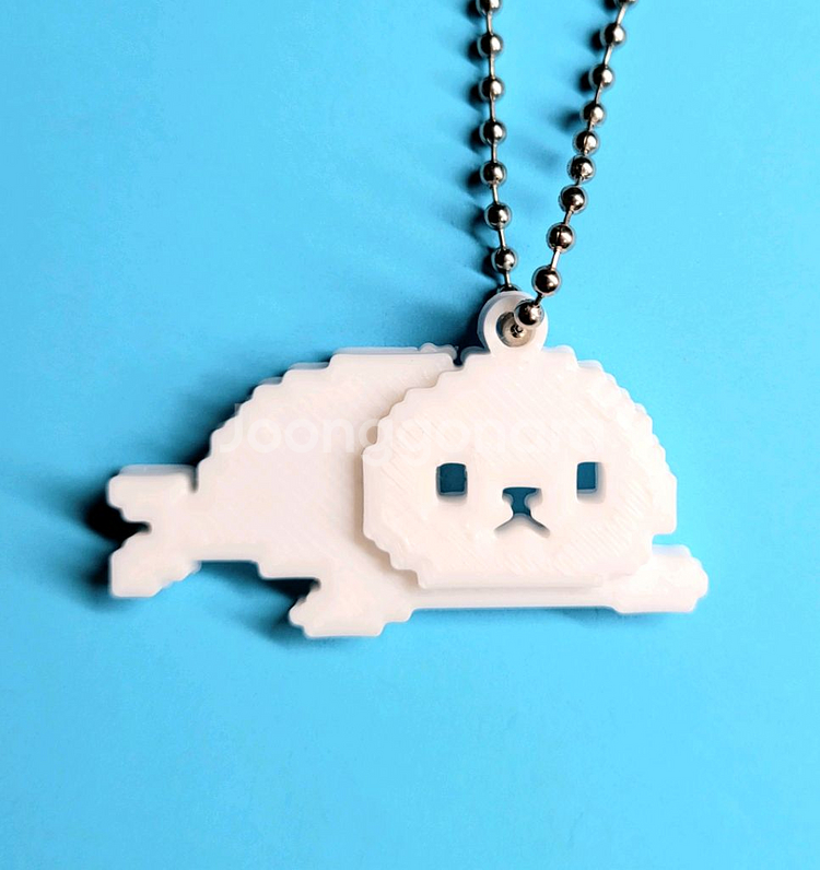 하프 물범 8비트 키링 키체인--0