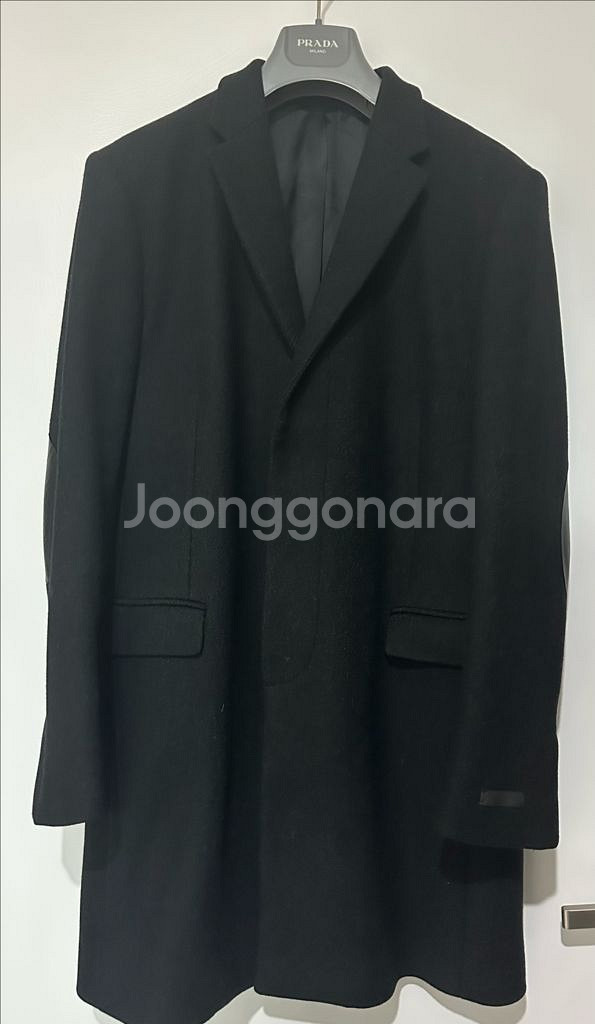 프라다 가죽패치 울코트--0