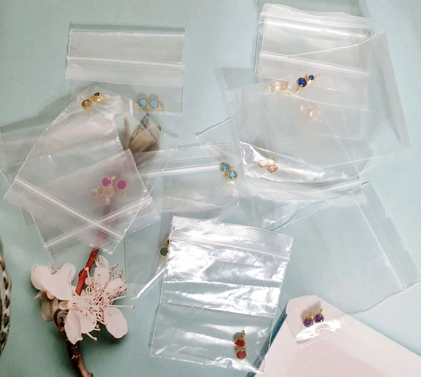 (24개) 한고리 탄생석 골드 큐빅 팬던트--1