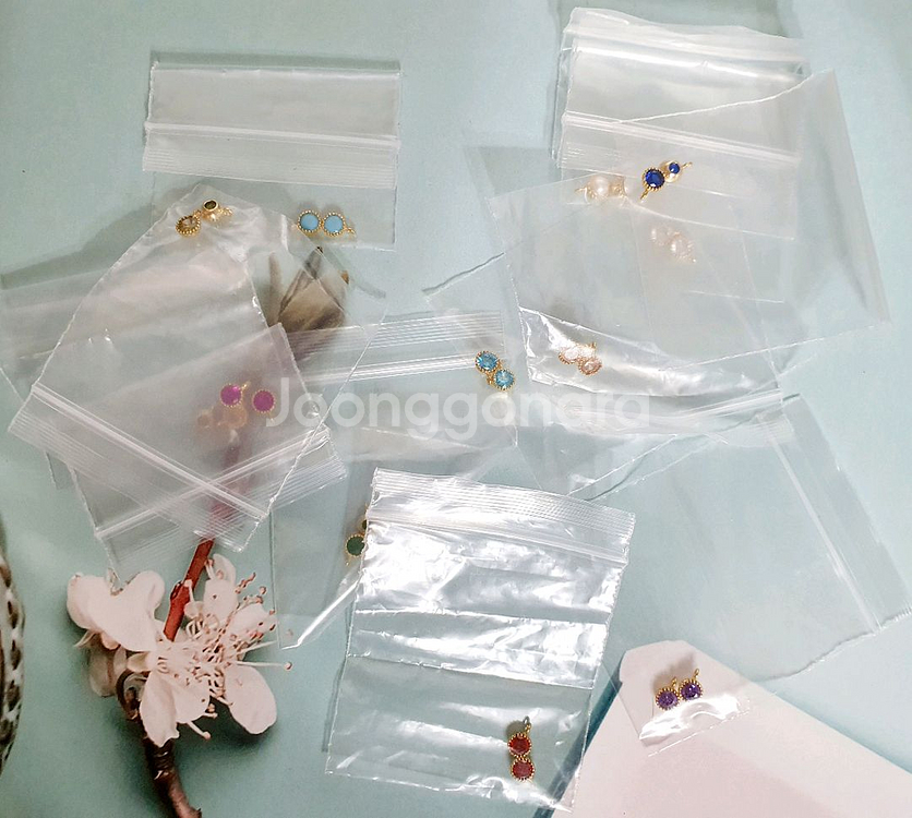 (24개) 한고리 탄생석 골드 큐빅 팬던트--1