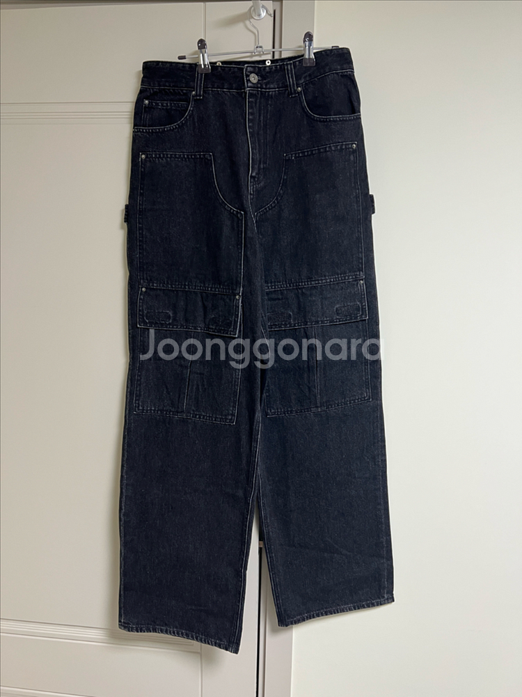 (택포가격) 메종미네드 블랙 데님 카고 팬츠 46--1