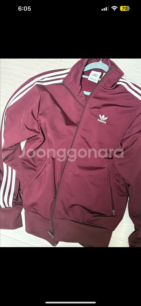 아디다스져지 클래식 파이어버드 마른 버건디 트랙탑--0