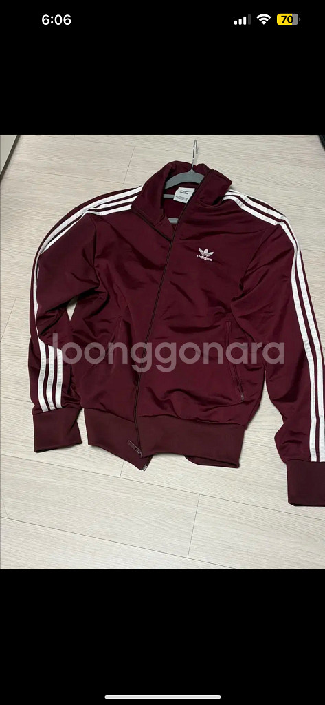 아디다스져지 클래식 파이어버드 마른 버건디 트랙탑--1