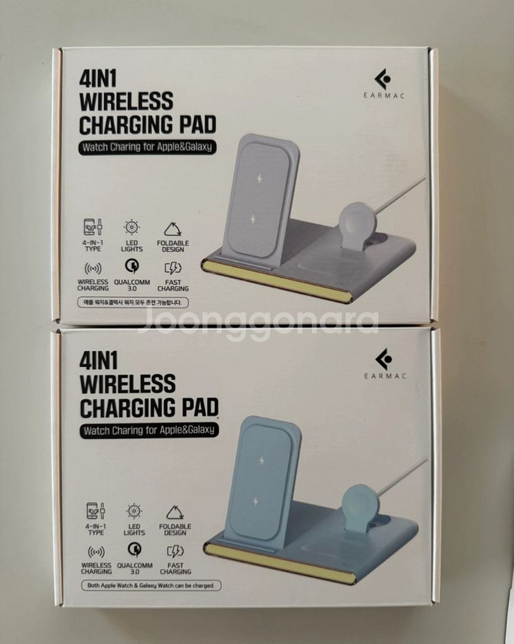 2개/이어맥 4in1 무선충전패드 새상품/--1