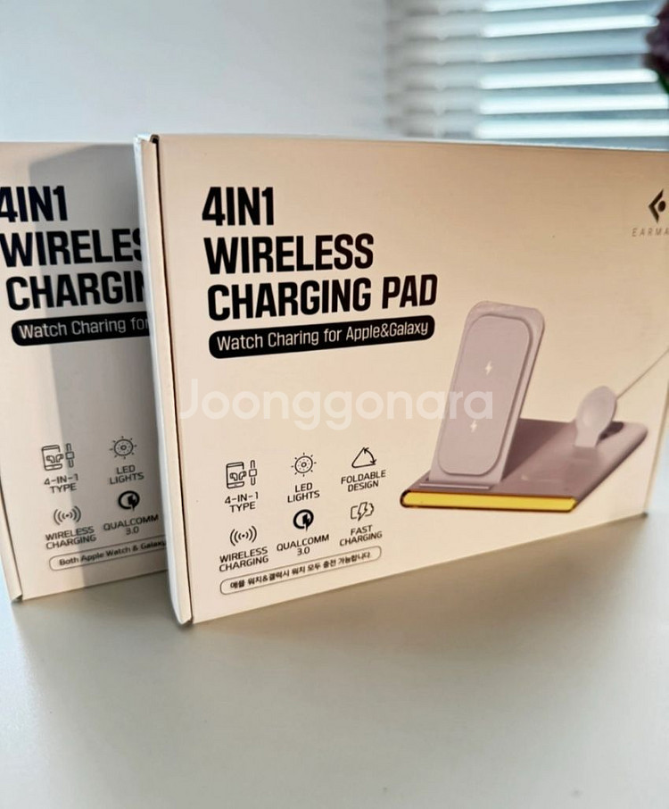 2개/이어맥 4in1 무선충전패드 새상품/--2