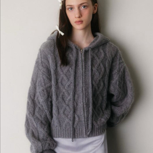 더티스 모헤어 트위스티드 집업 가디건