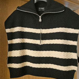 타임 캐시미어 블렌드 집업 베스트