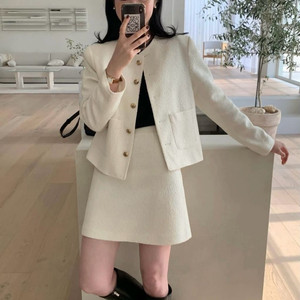 모아빈 아이보리 트위드자켓