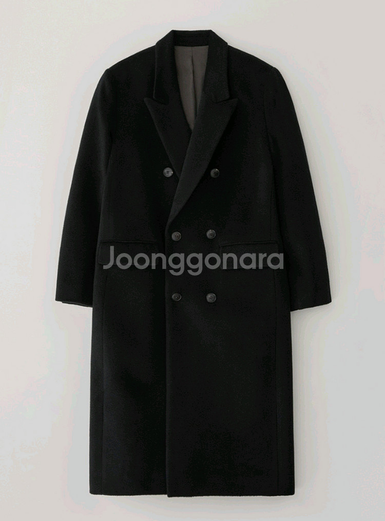 블랭크룸 더블 브레스티드 코트 블랙 2사이즈--0