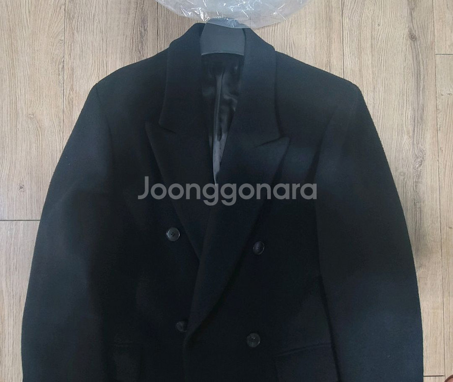 블랭크룸 더블 브레스티드 코트 블랙 2사이즈--3