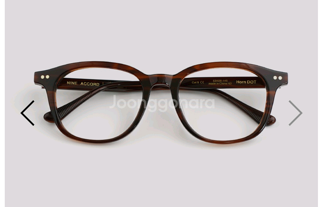나인어코드 horn dot 딥톨토이즈 브라운 뿔테 안경--0