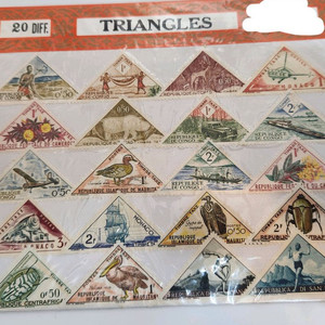 외국우표, 삼각 우표 20종 세트