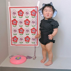 꽁떼레베 수영복 투피스 + 모자 (1회 착용)