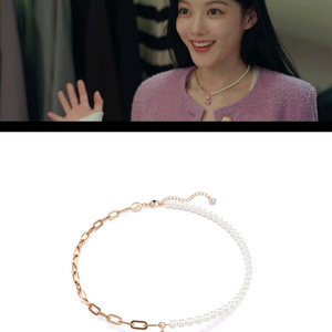 스와르브스키 진주 곰돌이 목걸이