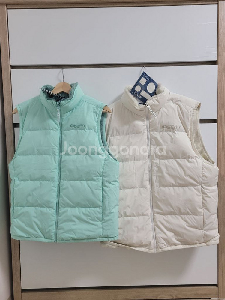 새상품)디스커버리 구스다운 양면 베스트 패딩조끼--1