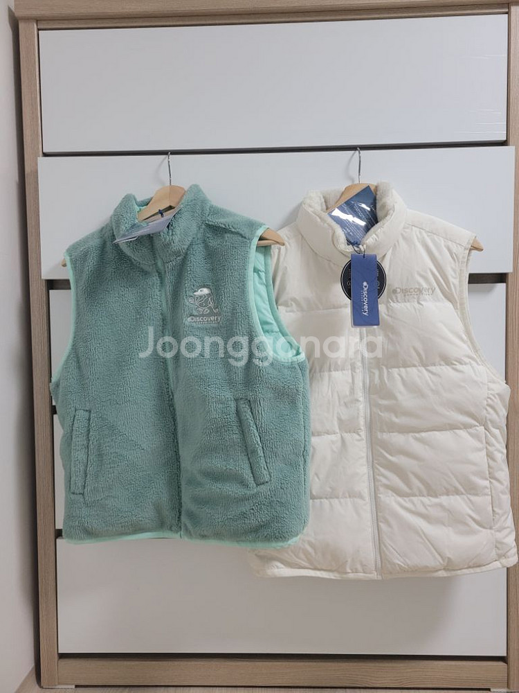 새상품)디스커버리 구스다운 양면 베스트 패딩조끼--3