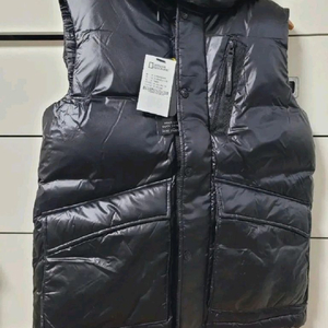 새상품)내셔널지오그래픽 유광 2중후드 패딩조끼 베스트