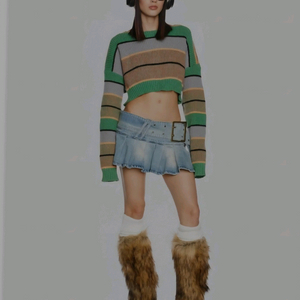 (1회시착)그린라인 오프숄더 크롭 니트S(44~55)