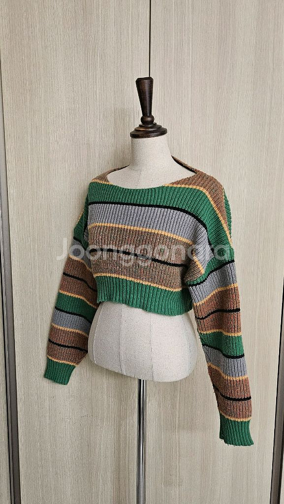 (1회시착)그린라인 오프숄더 크롭 니트S(44~55)--3