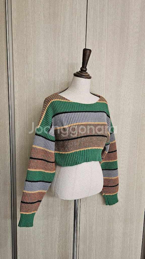 (1회시착)그린라인 오프숄더 크롭 니트S(44~55)--4