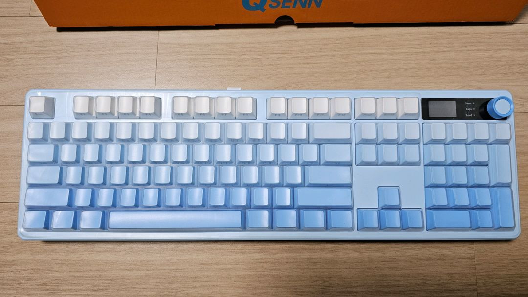 큐센 Q104 하이무 저소음 딥블루축 기계식 키보드--0