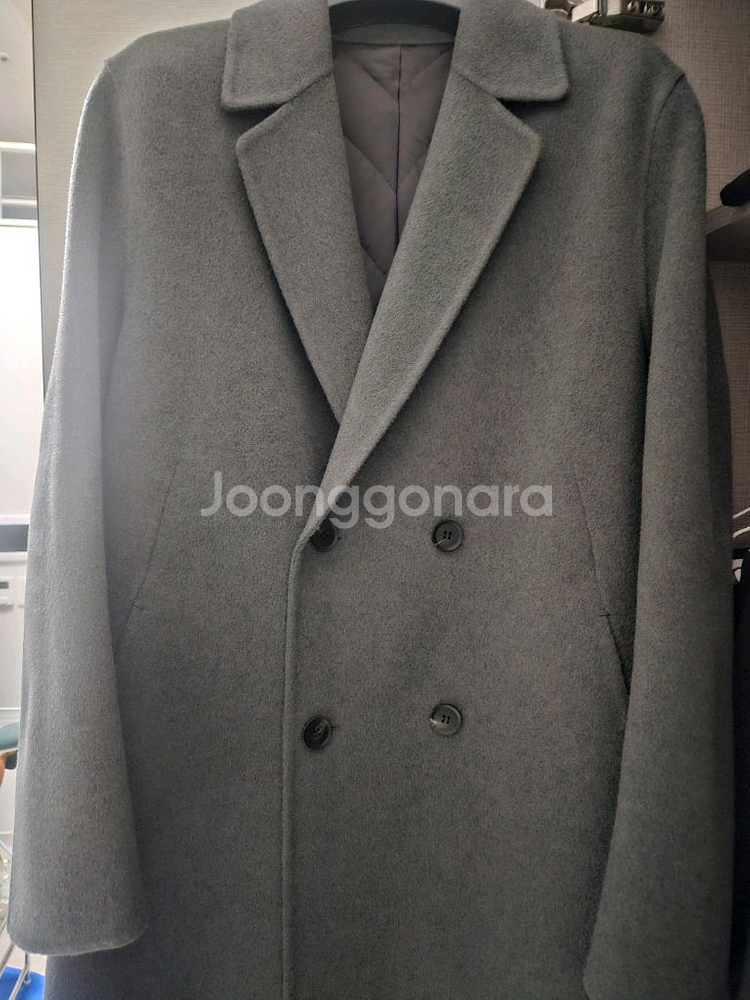 타임옴므 핸드메이드 캐시미어 블렌드 더블 코트 100--1